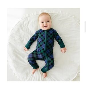 NWT Little Sleepies Green and Blue Plaid Zippy Size 12-18 months